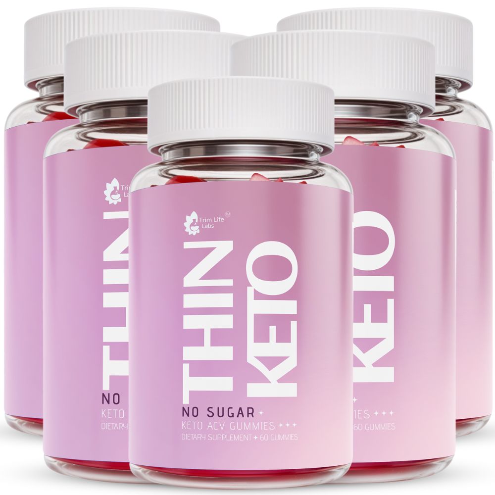 ThinKeto 5 bottles, Keto ACV Gummies, Sugar Free